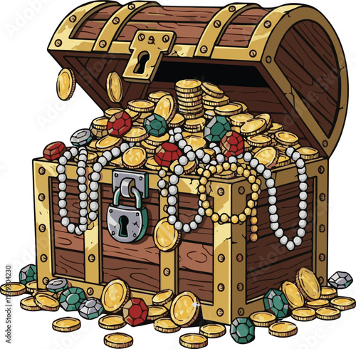 treasure chest with gold coins