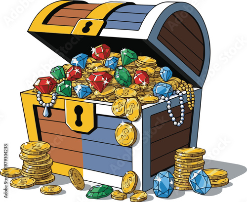 treasure chest with coins