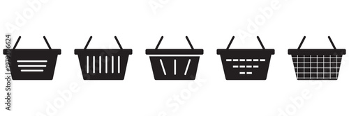 Shopping basket icon - vector illustration