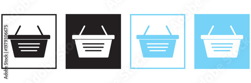 Shopping basket icon - vector illustration