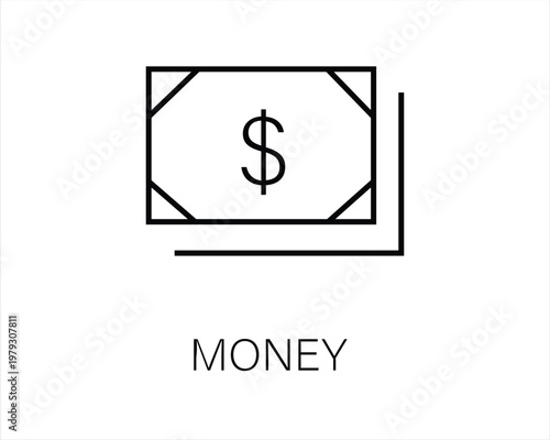 Money, Cash, Dollar, Bill, Currency, Finance, Wealth, Payment, Banking, Investment, Profit, Business, Economy, Income, Savings, Wallet, Icon, Vector, Art