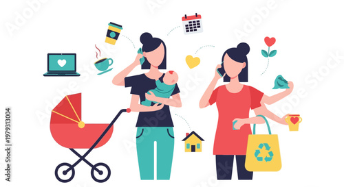 The Overwhelmed Mother Juggling Work, Family, and Self-Care in Modern Life