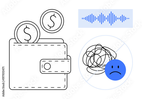 Financial stress concept. financial pressure, spending management, and emotional strain. Financial responsibility and stress management for mental health, budgeting, money apps, self-help