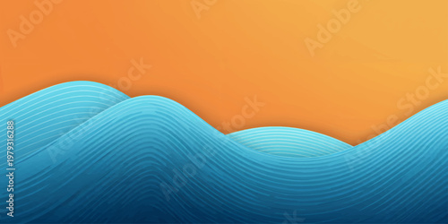 Abstract blue background vector featuring elegant light blue waves and fluid motion lines for a modern art wallpaper design