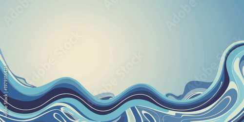 abstract blue background with smooth flowing wave lines in a clean modern design
