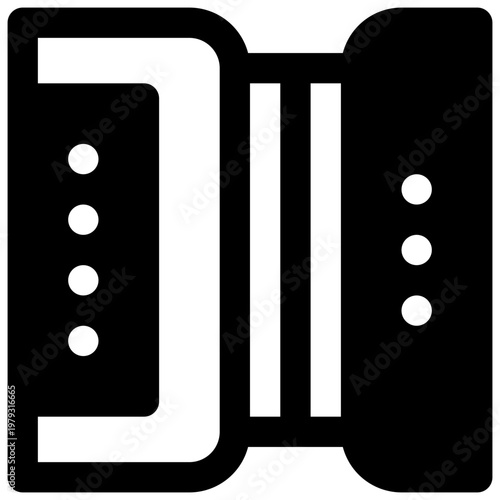 Trikitixa. Outlined stroke vector icon with black-filled details.