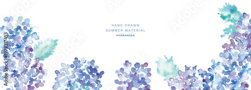 水彩画。水彩タッチの紫陽花イラスト。紫陽花の梅雨イラスト。ベクターアート。
Watercolor painting. Watercolor-style illustration of hydrangeas. Illustration of hydrangeas during the rainy season. Vector art.
