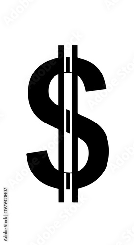 Bold dollar sign symbol representing money, finance, and economic concepts in a minimalist design.