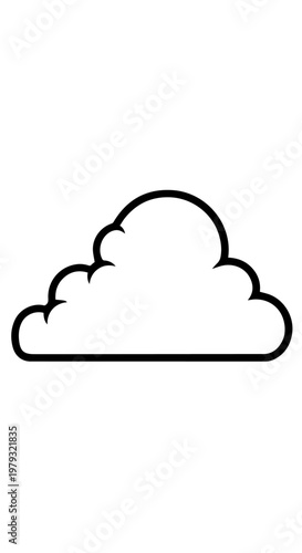Minimal Cloud Icon Illustration for Weather and Environment Design.