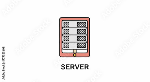 Simple server icon with red outline.