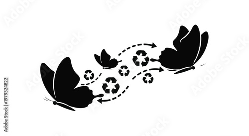 Butterflies transform and connect, symbolizing environmental cycles and renewal.