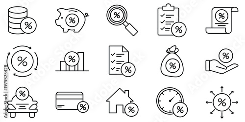 Budget Planning and Financial Report Icons