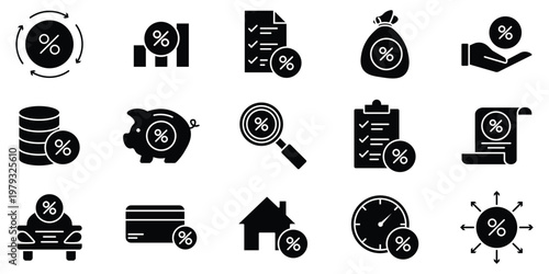 Financial Analytics and Budget Management Icon Set