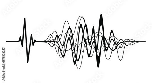 Abstract sound wave pattern representing complex audio signals and communication.