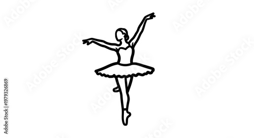 Elegant ballerina in a classic pose isolated on a clean white background