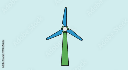Wind turbine renewable energy icon.