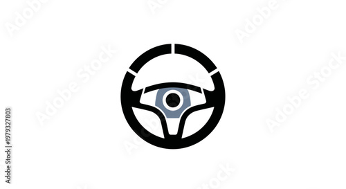 Minimalist steering wheel graphic design for automotive and driving-related themes in vector art