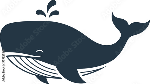 Stylized whale illustration a simple and charming marine creature design