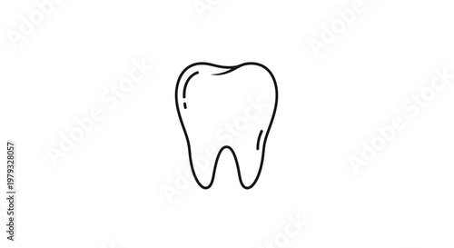 Minimalistic Line Drawing Depicting a Single Tooth, Perfect for Dental Healthcare