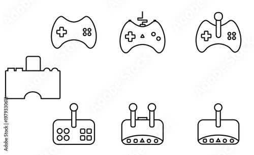 Seamless Pattern of Retro Video Game Controllers and Console Gaming Equipment Icons