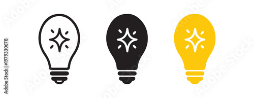  Light Bulb Idea Vector Icons Set