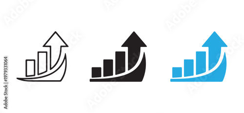 Business Growth Chart Arrow Vector Icons