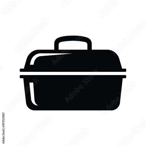 Black Casserole Dish Icon.