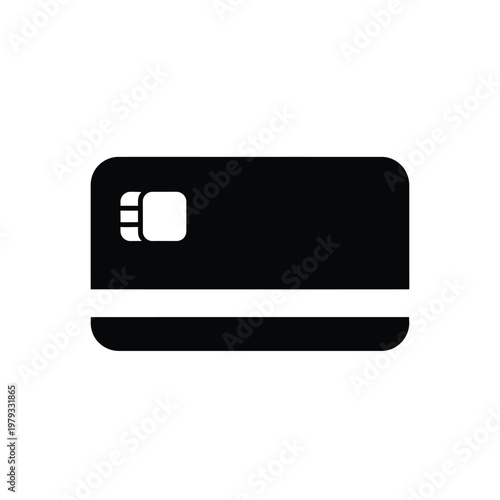 Black Credit Card Icon.