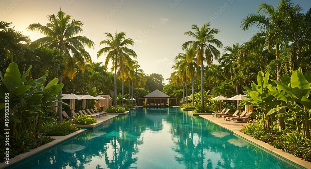 Fototapeta premium Golden Hour Oasis