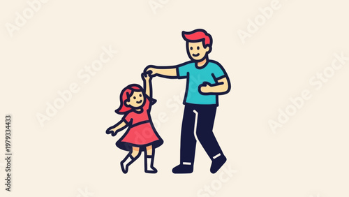 Father and Daughter Dancing Together.