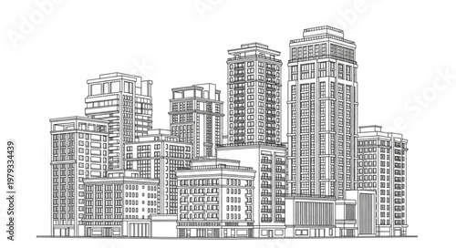 City Skyline Urban Buildings.
