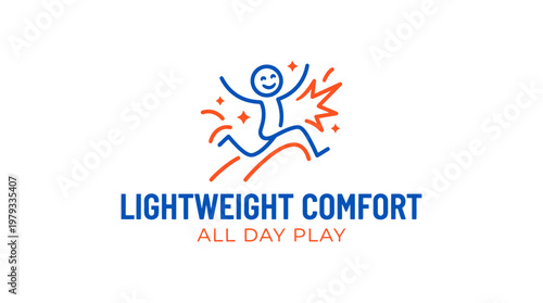 Lightweight Comfort Brand Logo with Playful Figure