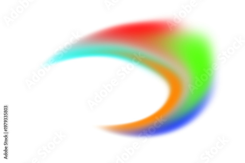 Abstract Colorful Swirl Motion Blur isolated on white background