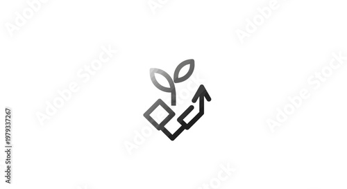Abstract Icon of Growth and Investment with Plant Sprout.