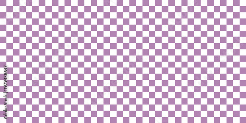 Purple white checkered colors. Two color checkerboard. Purple and white colors of checkerboard. Chessboard, checkerboard texture. Squares pattern background. texture.