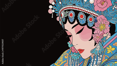 Chinese Peking Opera Female Character Illustration