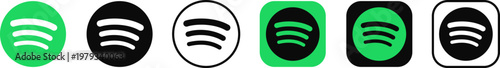 Foto Spotify application logo icon vector set