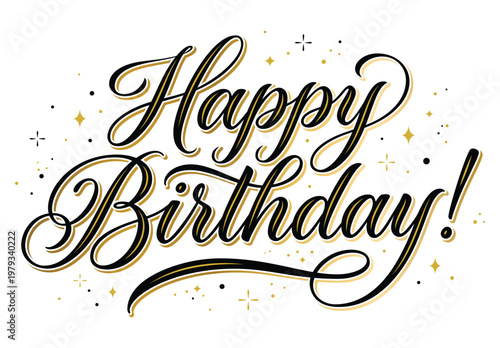 Happy Birthday greeting card design featuring red heart symbols and love-themed typography art.