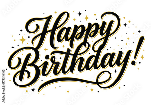 Vintage birthday greeting card design featuring the words 