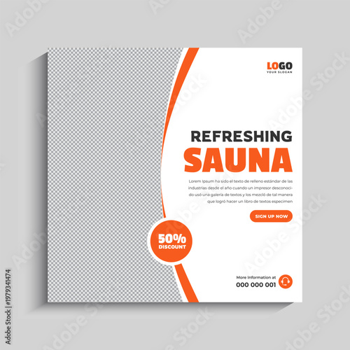 Sauna Service Social Media Instagram Post Banner Template