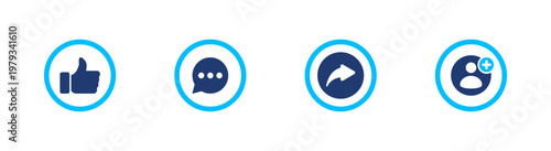 Social Interaction icons set, Solid icon elements