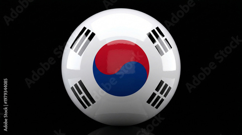 Free Download South korea flag sphere symbolic object for national pride and identity east asia black background digital art national emblem korean flag korean republic travel korea national identity - GFXLoad