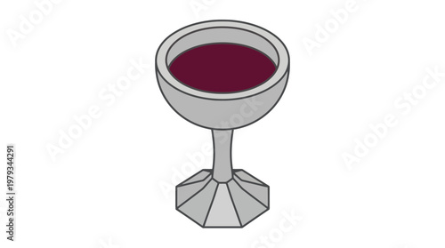 Elegant chalice with stem goblet shape and base.