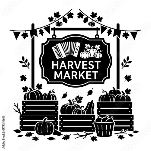 Beach hammock with palms and bonfire silhouette