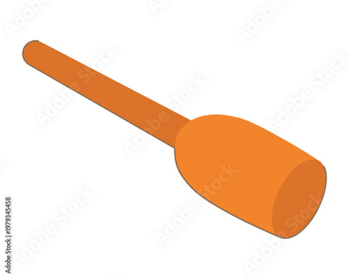 Minimalistic vector graphic of a potato masher. A mashing tool in a bright orange color. Ideal for cooking video tutorials, websites, and mobile app icons. Flat design.