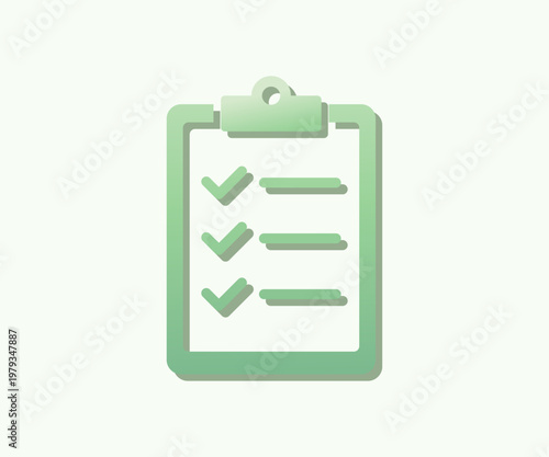 Order List Clipboard Checklist Icon Flat Design Green Checkmark Vector for Ecommerce