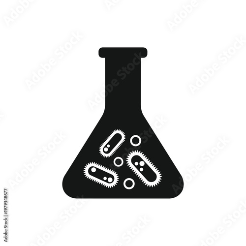 Black silhouette laboratory flask.