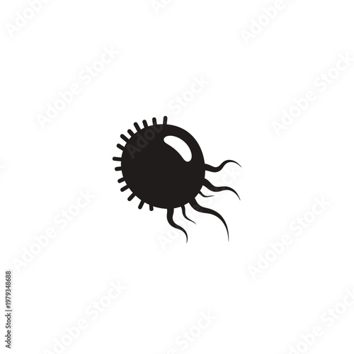 Black silhouette of a virus.