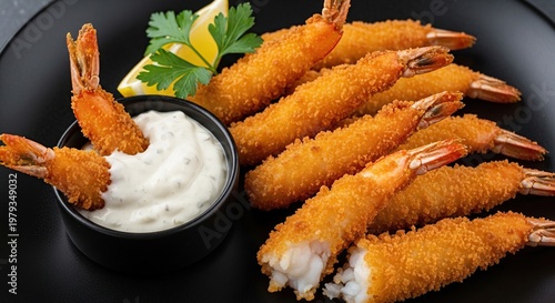 Crispy Fried Shrimp with Dipping Sauce.