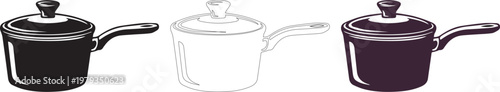 cooking pot, saucepan icon, kitchen utensil, cookware symbol